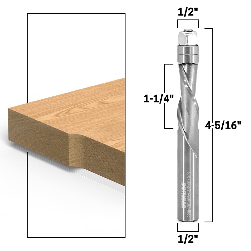 Yonico 32201-SC - Punte per fresa a spirale, 1/2", attacco da 1/2", attacco da 1/2", 32201-SC