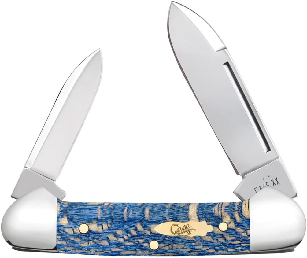 Case XX Pocket Knife BABY BUTTERBEAN - SMOOTH BLUE SYCAMORE WOOD Item #63733-72132 SS - Length Closed: 2 3/4Inches