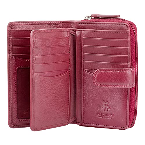 Visconti Heritage-33 Ladies Multi Soft Leather Card Holder Wallet and Purse Red2
