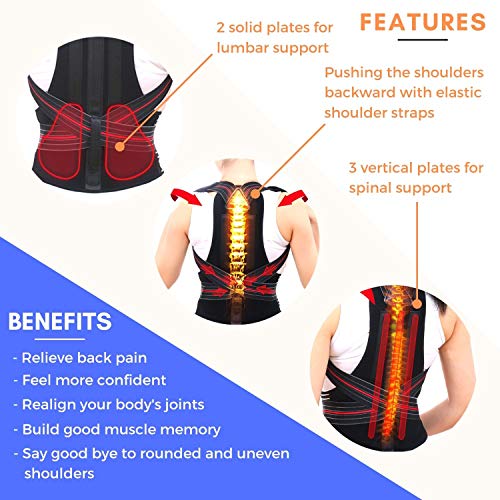 Back Brace Posture Corrector Under Clothes Men & Women, Lumbar Support