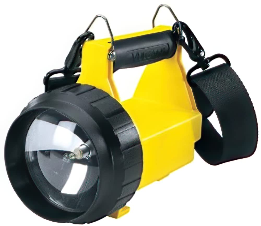 Streamlight 44200 Vulcan Dual Filament Standard System Flashlight with AC/DC, Shoulder Strap and Charging Rack, Yellow