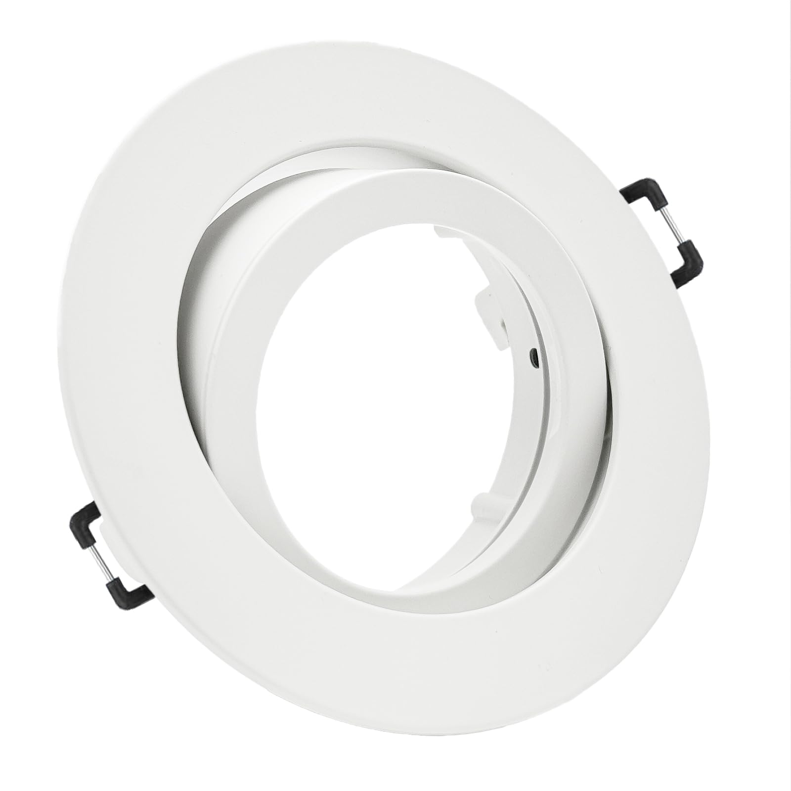trendlights24 Premio LED Decken Einbaustrahler flach Weiß 230V 5W 5er Set | ultra flach, Einbautiefe 35 mm, LED Spot, Warmweiß, 3000k, 50° Abstrahlwinkel, Decken Einbauleuchte, rund, schwenkbar
