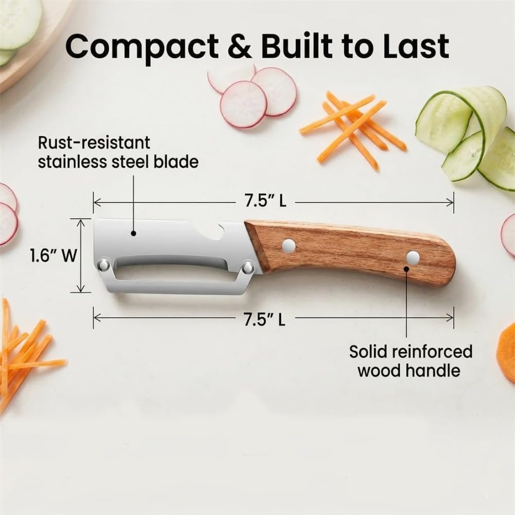 Zero Snag Wooden Peeler, 2027 New Premium Stainless Steel Blade Non-Slip Multifunctional Vegetable Peeler for Apple, Potato, Pumpkin, Papaya (1Pcs) — view 6