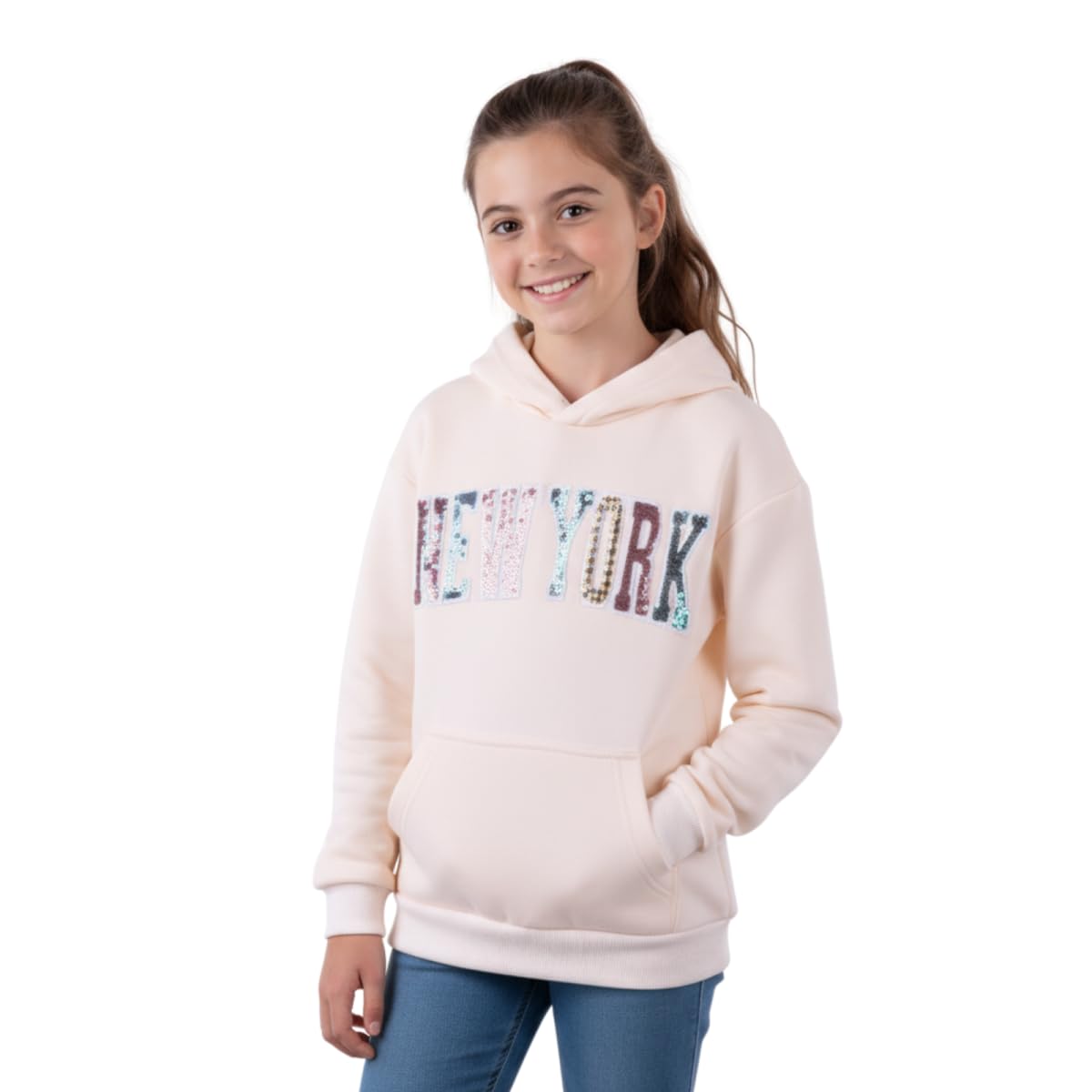 WELAKEN Girls New York Hoodies Sweatshirts Long Sleeves Pullover Tops