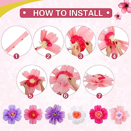 Image of Crowye 24 Pcs Large Colorful Tissue Paper Flowers Decorations Giant Fiesta Craft Crepe Paper Flowers for Wall Decor Backdrop Mexican Wedding Birthday Carnival School Party (10'' 20'',Bright Color)
