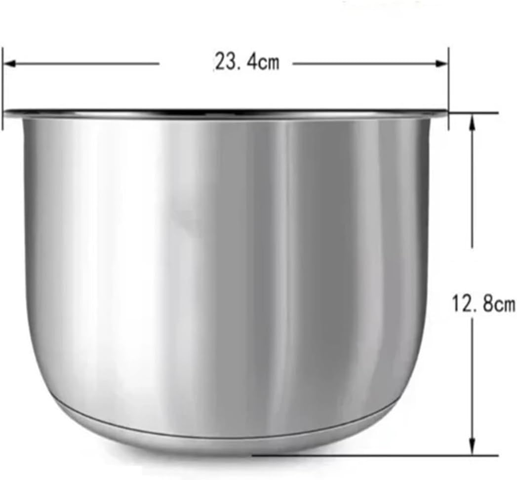 Rice Cooker 304 Stainless Steel Inner Pot,Compatible For Midea，3L 4L 5L Thickened FS3010/70 Inner Pot(5L 23.4X14.8)