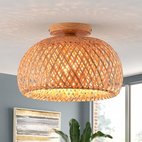 IHENGYANLT Bamboo Ceiling Light Fixtures Cover
