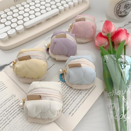 Mini Fluffy Bunny Pouch, Small Kawaii Mini Wallet Earphone Bag, Soft Plush Bag for AirPods, Jewelry, Coins & More (Pink)3