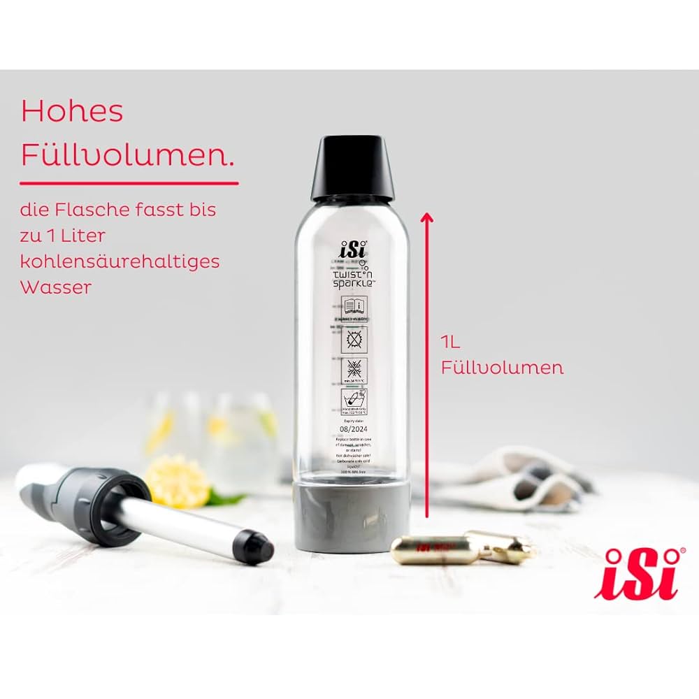 ツイスパ　iSi Twist'n Sparkle Plus 3個セット 電源不要！自宅で簡単に炭酸水ができるグリーンハウスの