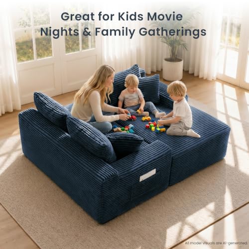 95" Modular Sectional Sofa, Boneless Chaise L-Shaped Couch for Living Room - image 5