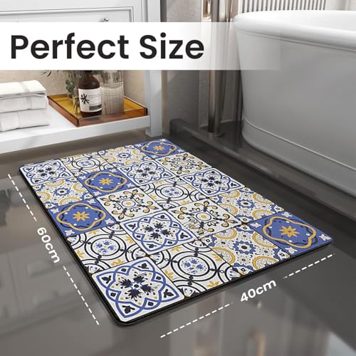 Image of MAXOSHINE PVC Bathroom Mats Anti Slip | Water Absorbent Bath Floor Mat | Quick Dry Anti Skid Bathroom Mats for Home | Door Mat for Wet Area 40x60 CM