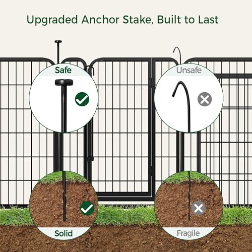 Yaheetech Welpenlaufstall 8-teilig 80cm, Hundeauslauf Einteilige Verriegelung, Verbindungsstangen mit rundem Kopf, Faltbare Freilaufgehege für Hunde Wohnung und Garten, Aufbau werkzeugfrei