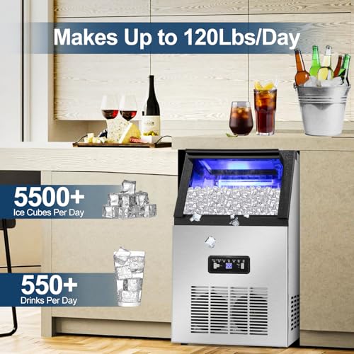 Máquina comercial para hacer hielo 120lbs/24h acero inoxidable miniatura 3
