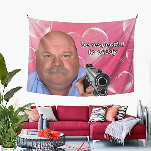 Daddy Winkle Bertram Tapestry Funny Meme Tapestry Wall Hanging Be Respectful to Daddy Posters Dorm Backdrop Party Decorations for Living Room Bedroom (60 x 40 in)
