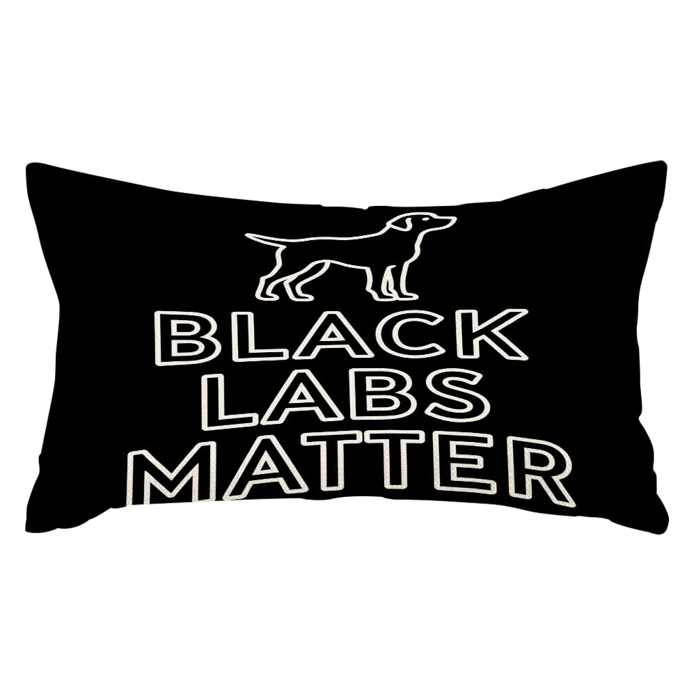 Ssoiu Multi-022 Throw Pillow Covers Black Labs Matter Cushion Pillow Case Home Decor Pillowcase 12X20 Inches