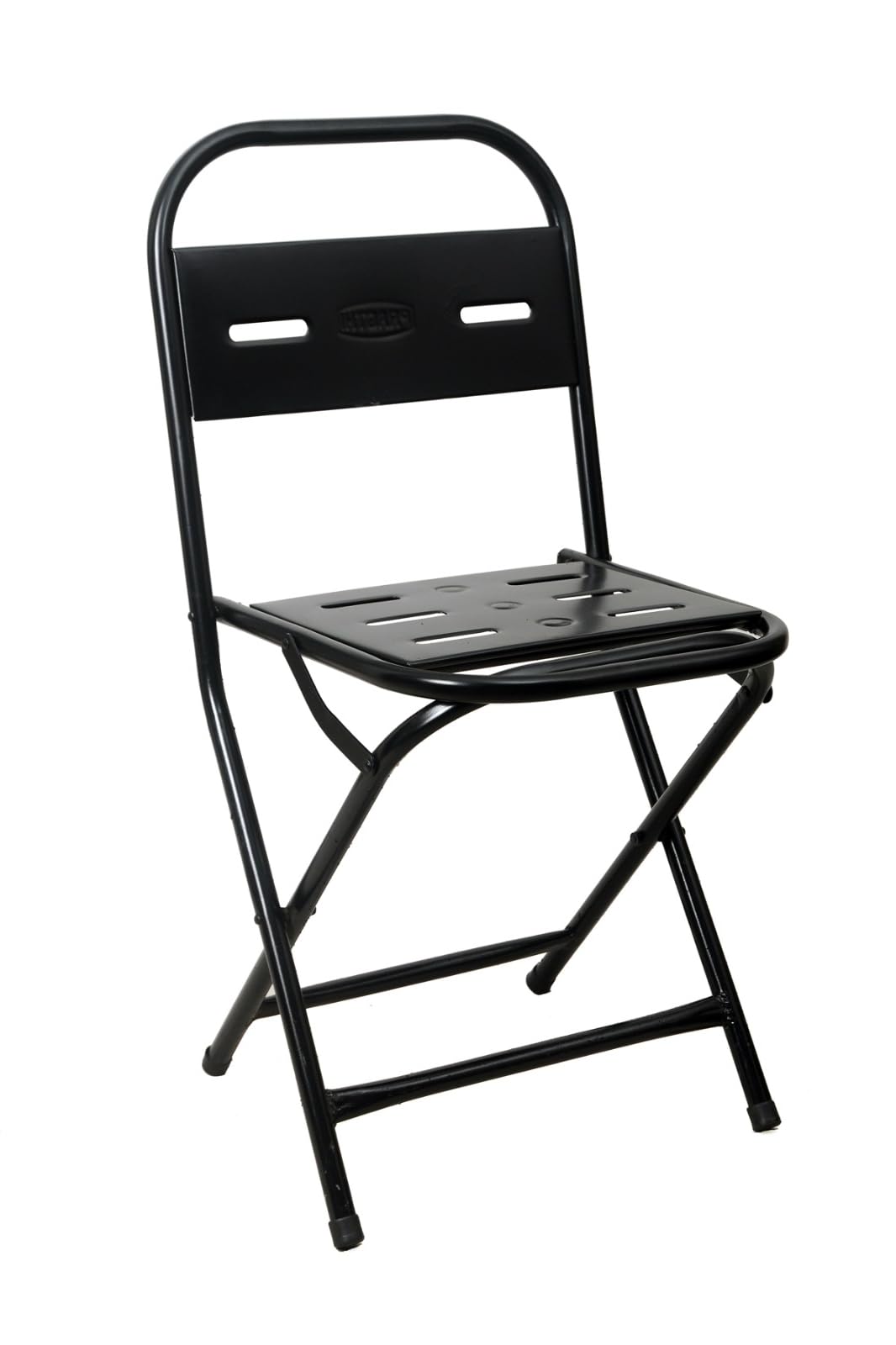 Heavy-Duty Metal Folding Chair with Back Support | Portable Iron Chair for Home, Garden, and Outdoor Use | Space-Saving Collapsible Seating for Events & Dining (Black)