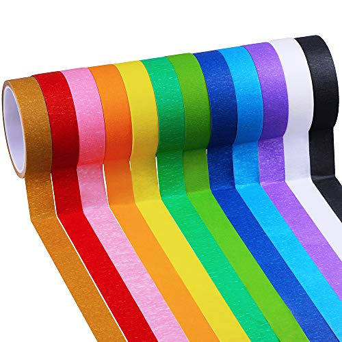 Supla 12 Colored Decorative Masking Tapes Kids Craft Set Artist Tape Adhesive Chart