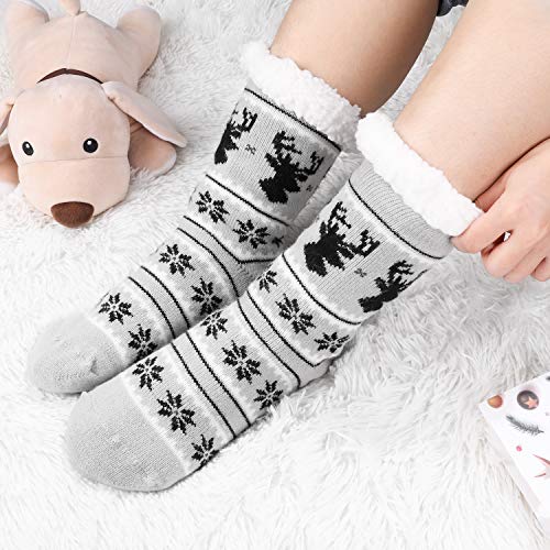 Calmare Aiglam Fleece Socken, Pantoffel Socken, Weihnachtssocken Damen Gemütliche Weiche Vlies Beleg Pantoffel Bett… – Bild 7