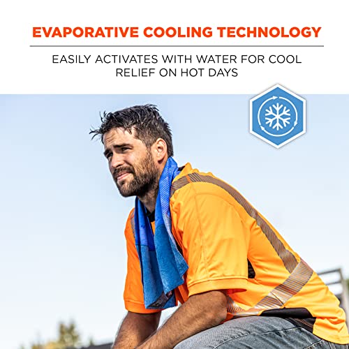Image of Ergodyne Chill Its 6604 Cooling Towel, Long Lasting Cooling Relief, Microfiber Cleaning Cloth Ends 35.00 inch x 8.00 inch