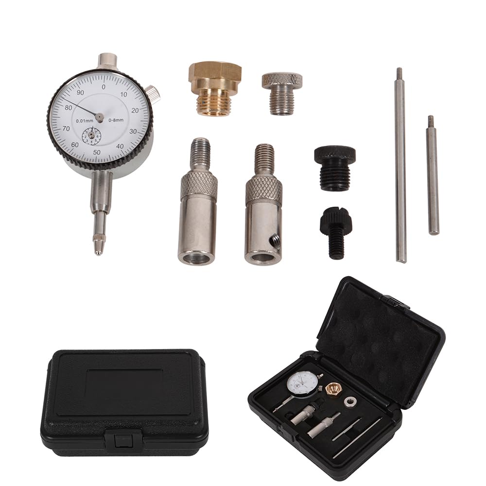 Zifferblattanzeige-Set mit 10-mm- und 14-mm-Zündkerzenadaptern – für Motorrad-TDC-Zündzeitpunkt und Motortuning, professionelles Präzisionsmesswerkzeug