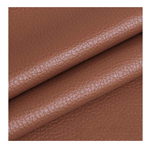 Matériau en cuir synthétique marron au grain noble pour maroquinerie