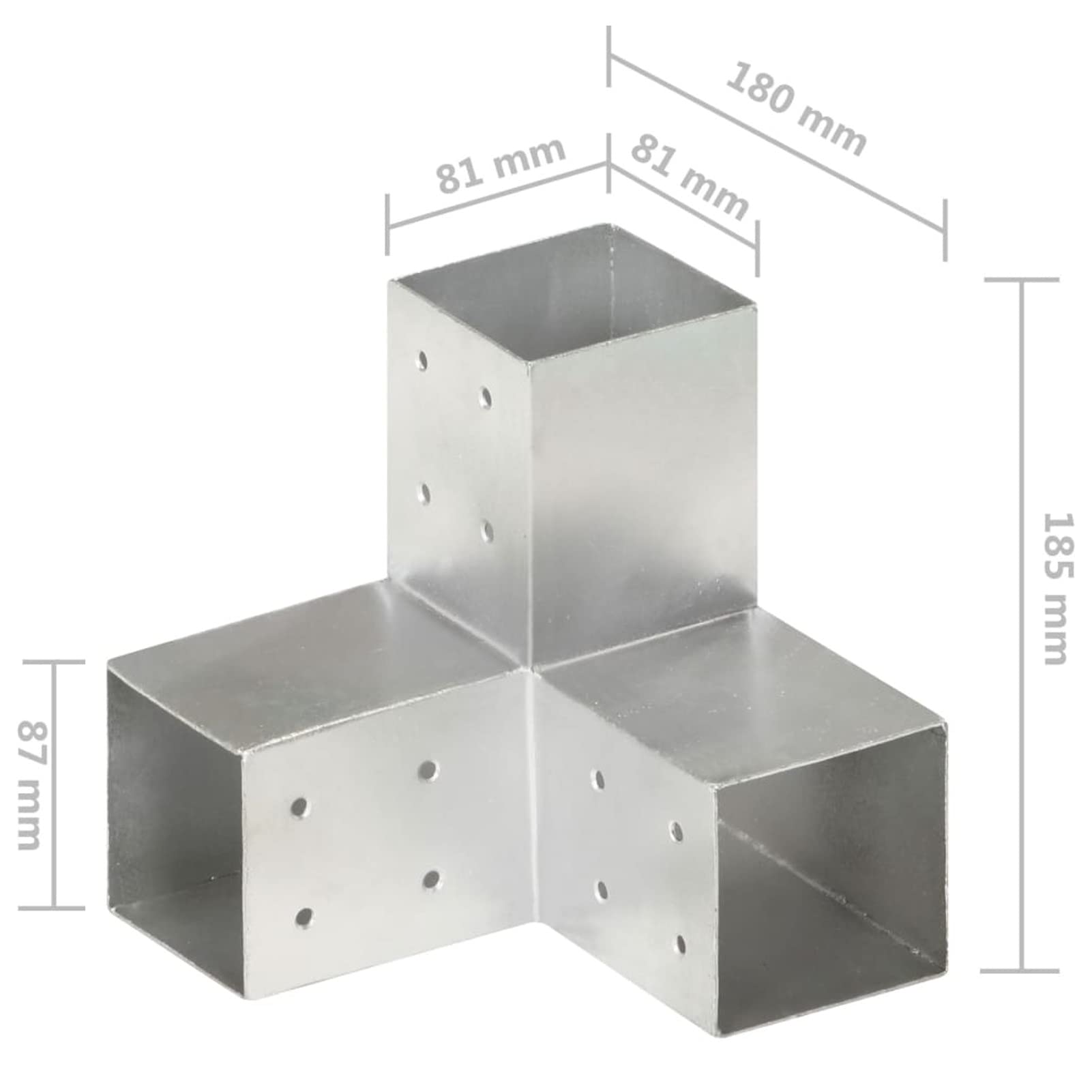 ZEYUAN Conectores de Postes en Y 4 uds, Anclajes, Postes, Connex, Metal galvanizado 81x81 mm