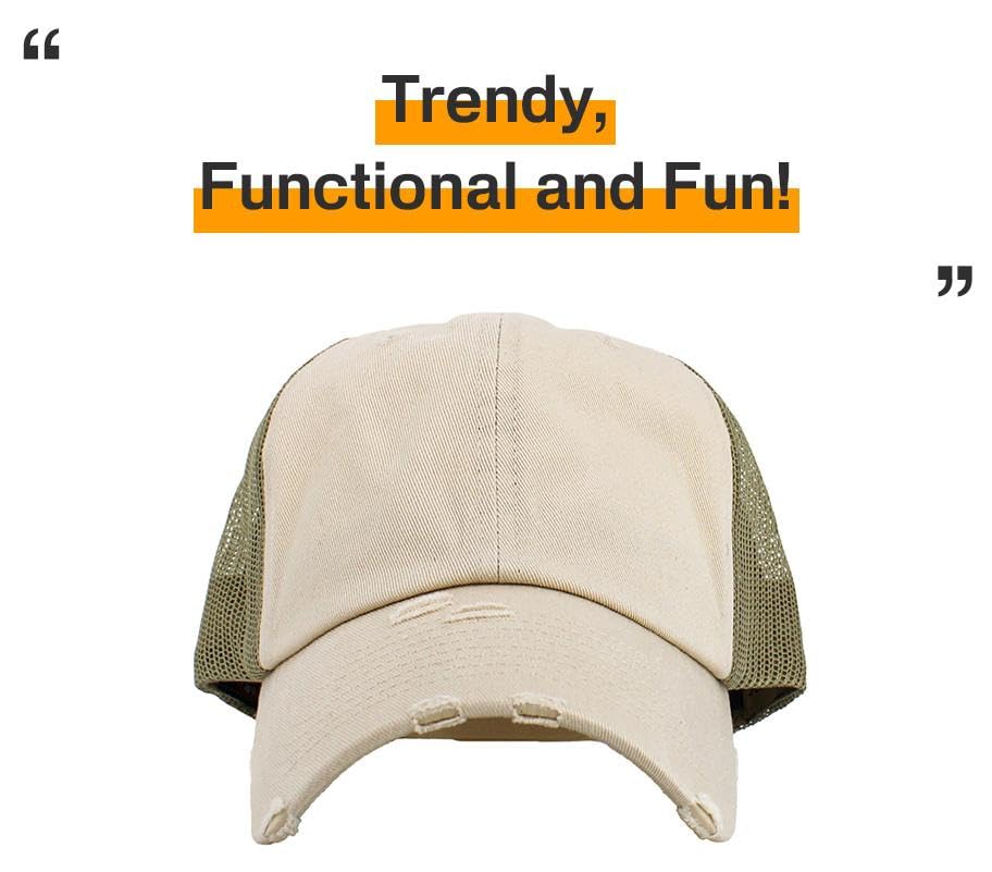 Image of KBETHOS Vintage Washed Distressed Cotton Dad Hat Baseball Cap Adjustable Polo Trucker Unisex Style Headwear