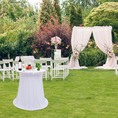 Nappe extensible blanche ronde GARVALON housse de table extensible - 3