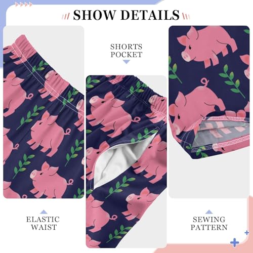 Pig and Grass Boys Long Pants Soft Trousers Elastic Waist Kids Lounge Bottoms with Pockets S-XL4