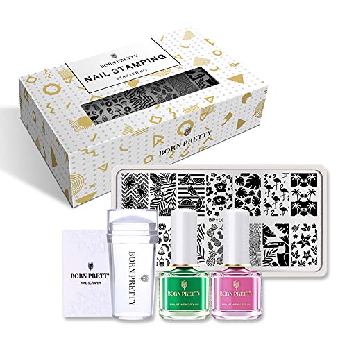 BORN PRETTY Nail Stamping Kit 2 Bottles Stamping