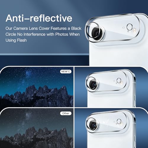 Image of NEW'C 3x Privacy Screen Protector for iPhone Air (6.5 inches)+ 3x Camera Lens Protector, Sensor Protection, Case Friendly Tempered Glass Film, Ultra Resistant, Easy installation tool included