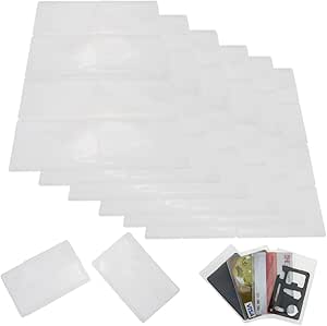 Jeffirm 48 Pcs Soft Transparent Frosted Plastic Card Holder Protect Clear Sleeves