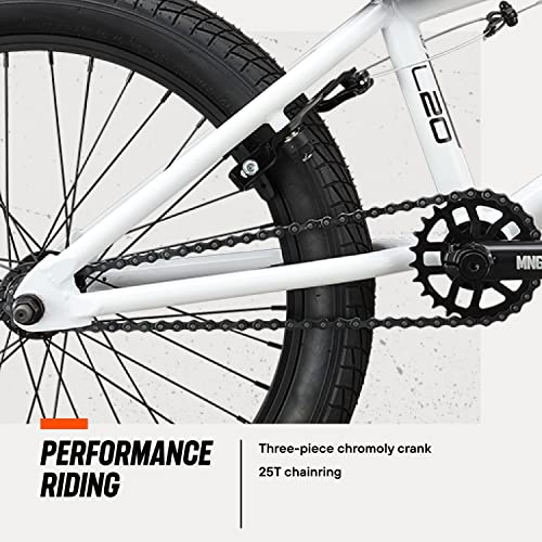 Mongoose Legion L20 Freestyle Youth Bmx Bike Line For Beginner-Level To Advanced Riders, Steel Frame, 20-Inch Wheels, White #TOP3