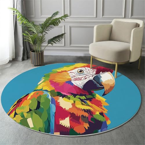 Tapis rond antidérapant lavable 120cm doux et facile à nettoyer