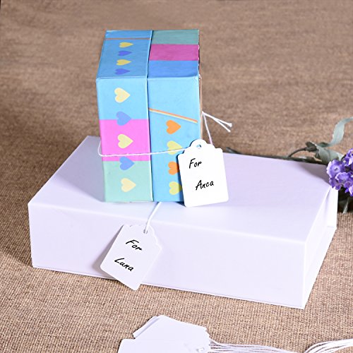 Price Tags With Strings Attached, 1000Pcs Marking White Merchandise Hang Tags Labels For Goods Gifts Jewelry Clothing Garage Yard Rummage Sale Supplies 1-3/8 X 2-1/8 (1.37X2.16) Inch #TOP4