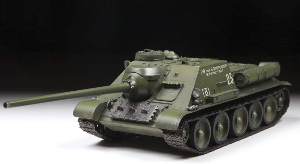 Zvezda 3688 500783688 – 1:35 SU-100 Soviet Tank Destroyer WWII, Standing Model Building, Hobby, Crafts, Plastic Construction Kit, Unvarnished - Image 3
