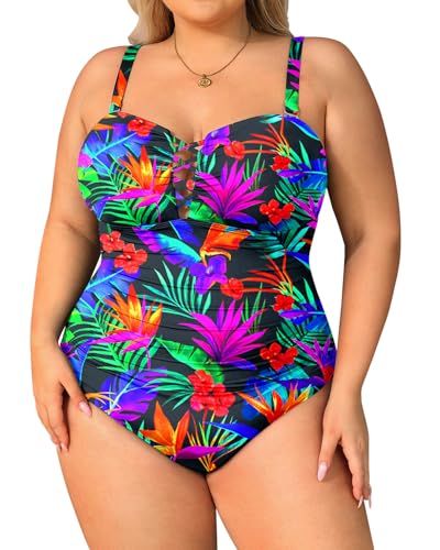 Yonique Plus Size One Piece Swimsuit for Women Tummy Control Bathing Suit Slimming Swimwear