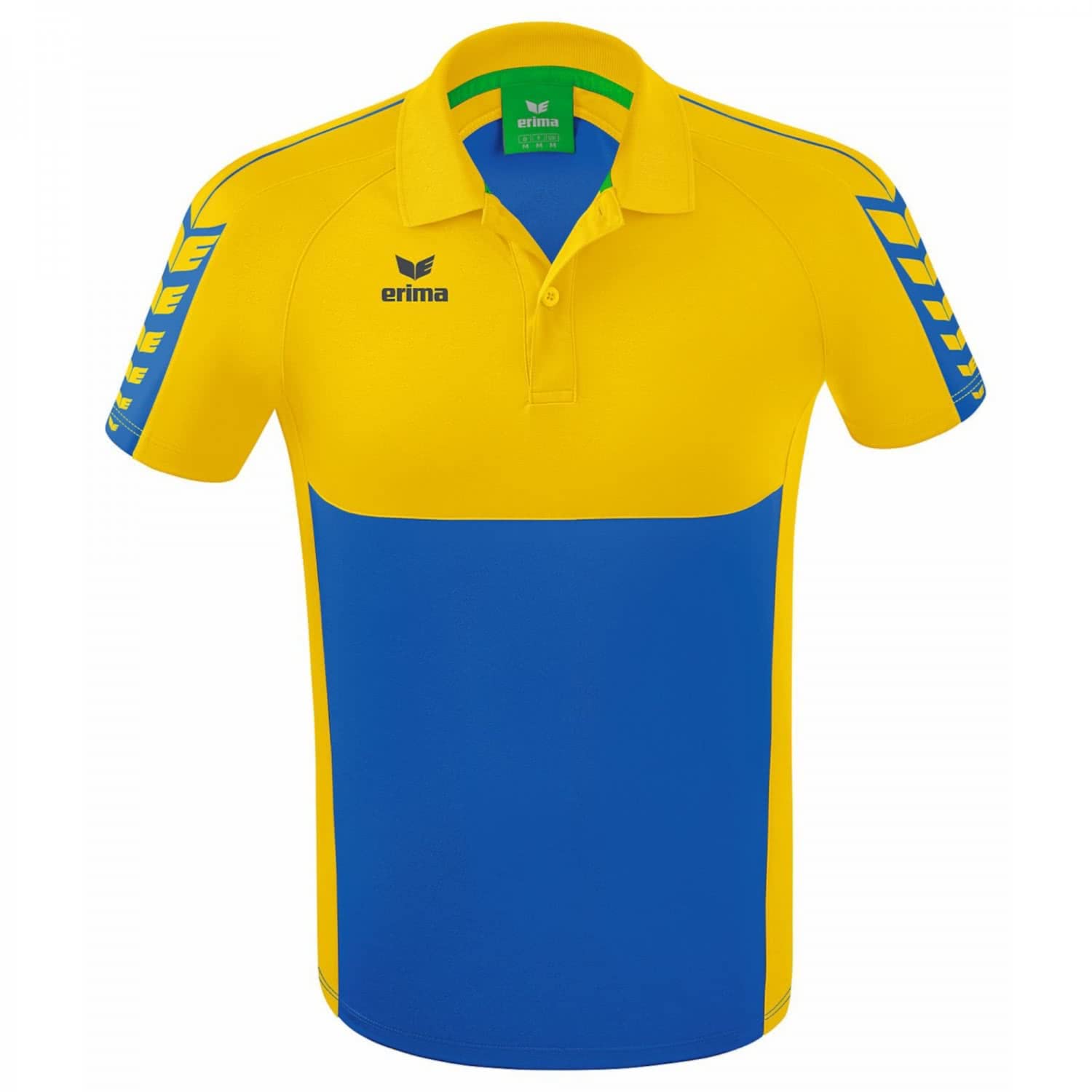 Erima Men's Six Wings Sport Polo, New Royal/Yellow, XXL