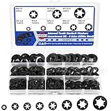 555Pcs Internal Tooth Star Lock Washers, 65Mn Steel Push On Locking Washers, M2.5/M3/M4/M5/M6/M8/M10/M12 for Machinery Furniture Car Industrial