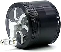 Art & Beauty 1.5 Inch Manual Spice Grinder Crusher with Handle - Black Zinc Herb Mill for Smooth Kitchen Grinding