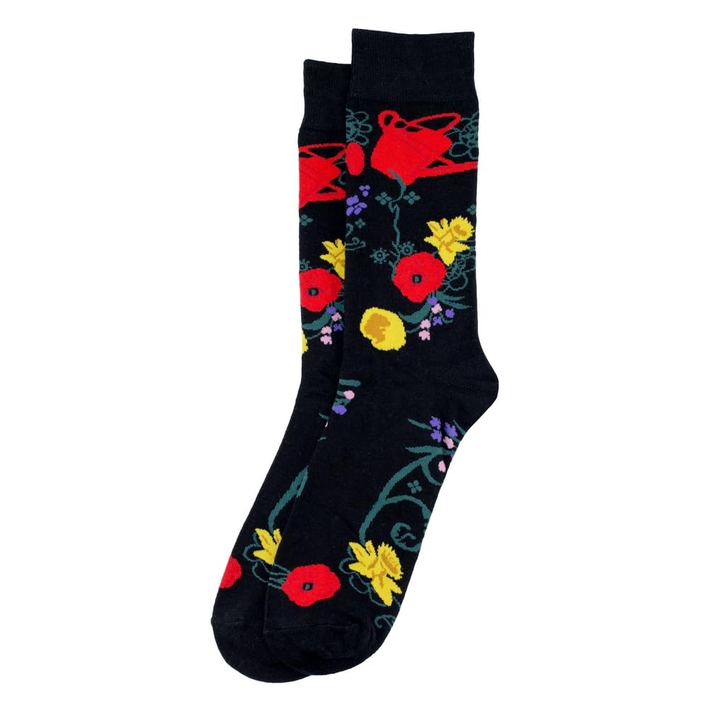 JOE COOL Socks cotton & spandex spring flowers black