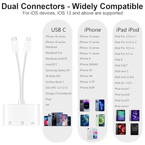 SD-Kartenleser für iPhone und Android Denlane 5-in-1 mit USB-C und Lightning