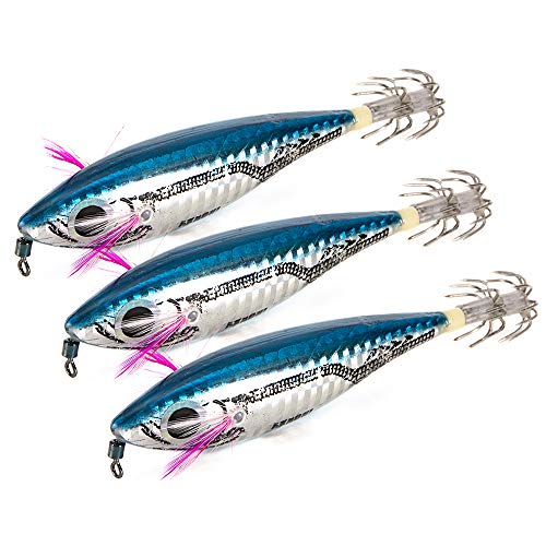 Isca de pesca, Andoer 3 peças de iscas artificiais de pesca duras para Squid Jig