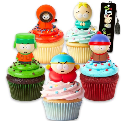 South Park Mini Figures 5 Pack - Bundle with 5 Cartoon Cupcake Topper Figurines Including Cartman, Stan, Kenny, and More Plus Bookmark | South Park Party Supplies Set South Park Mini Figures 5 Pack - Bundle with 5 Cartoon Cupcake Topper Figurines Including Cartman, Stan, Kenny, and More Plus Bookmark | South Park Party Supplies Set