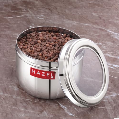 Image of HAZEL Stainless Steel Top See Container 1000ml, Dabba for Kitchen Storage