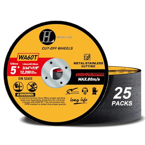 Trennscheibe 125 Metall Edelstahl Stahl für Winkelschleifer, 25 Stück 125mm x 1,0mm Dünn Flexscheiben
