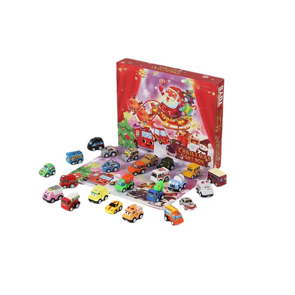 Calendario Avvento Natale 2025 con 24 Macchinine Pull Back, Gioco Conto alla Rovescia per Bambini