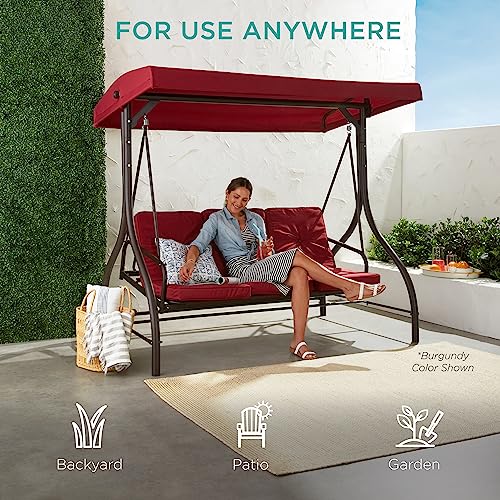 Best Choice Products SKY5937 3-Seat Outdoor Large Converting Canopy Swing Glider thumb #5