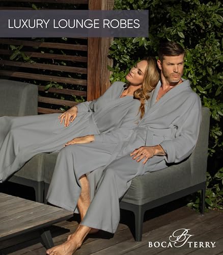 Boca Terry Mens Soft Waffle Knit Robe - Long Spa, Resort & Hotel Bathrobe for Men - Luxury Bath Robe4