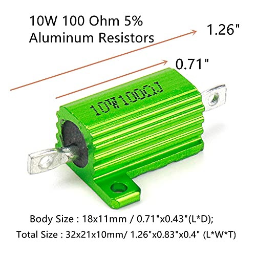 Dahszhi Resistor Wirewound 10W 100 Ohm 5% Aluminum Shell Resistors - 5 peças